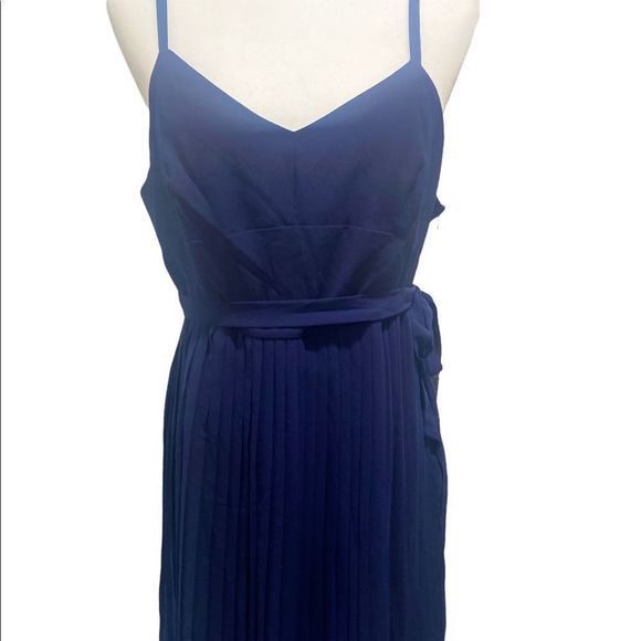 ModCloth Navy Blue Pleated Dress Size XL - Picture 2 of 5